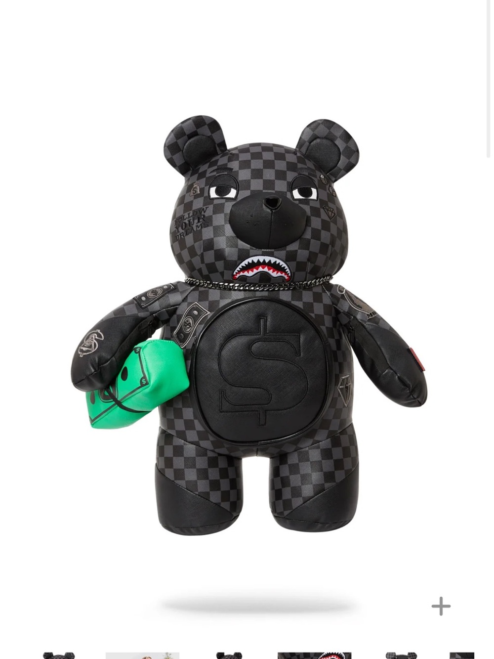 Sprayground Black and Gray Bear Backpack